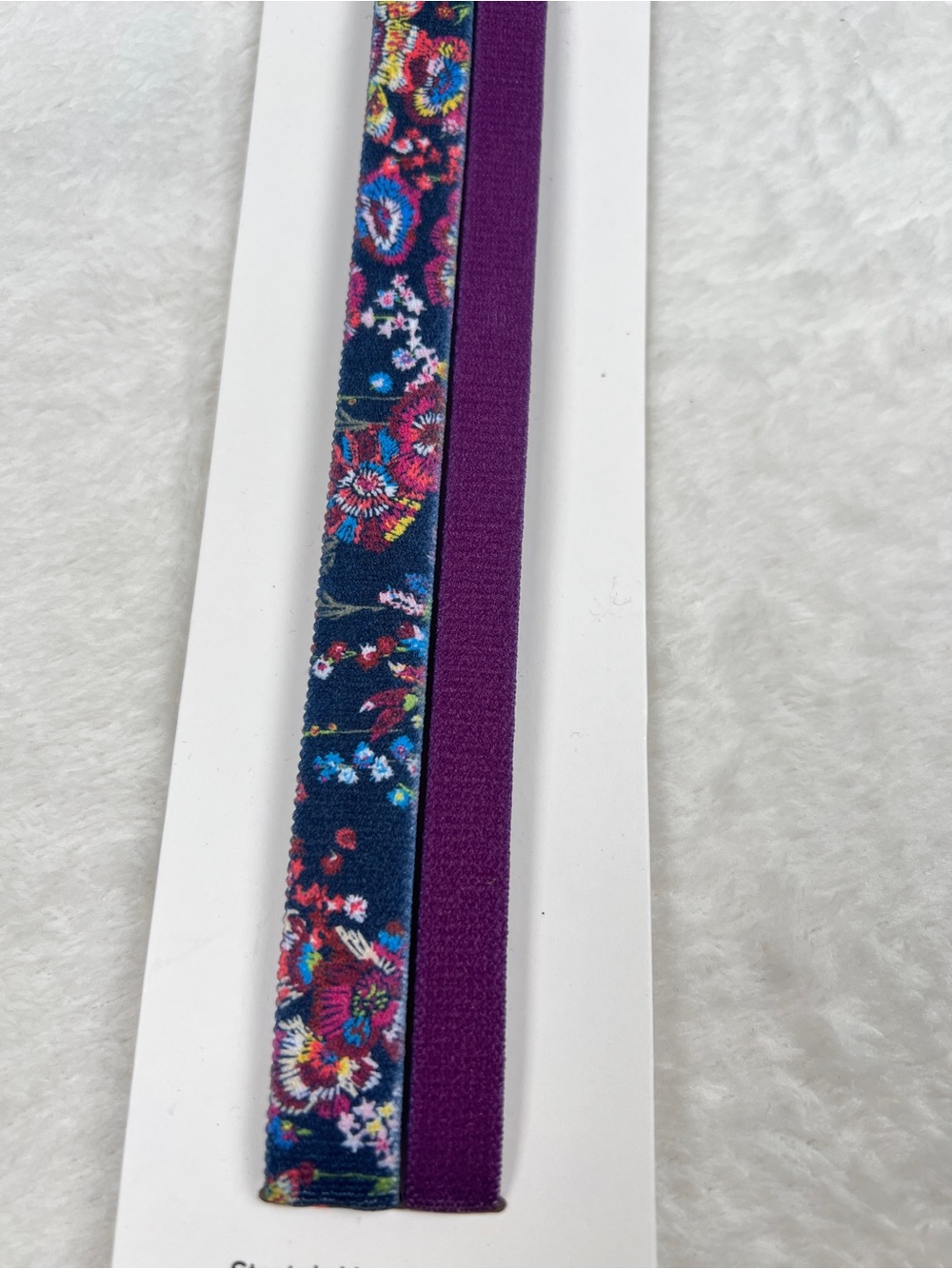 Vera Bradley Stretch Headband Set Floral Purple Elastic Hair Accessories NWT - Picture 2 of 3